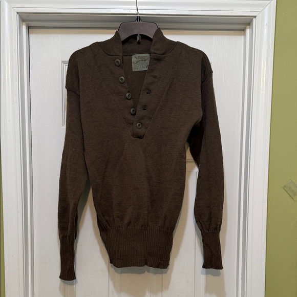 Vintage U.S. Army 100% Wool Jeep Sweater – 1990 Contract – Size Large (42–44)